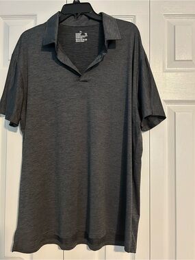 Men's Dark Gray Short-Sleeve Polo Shirt